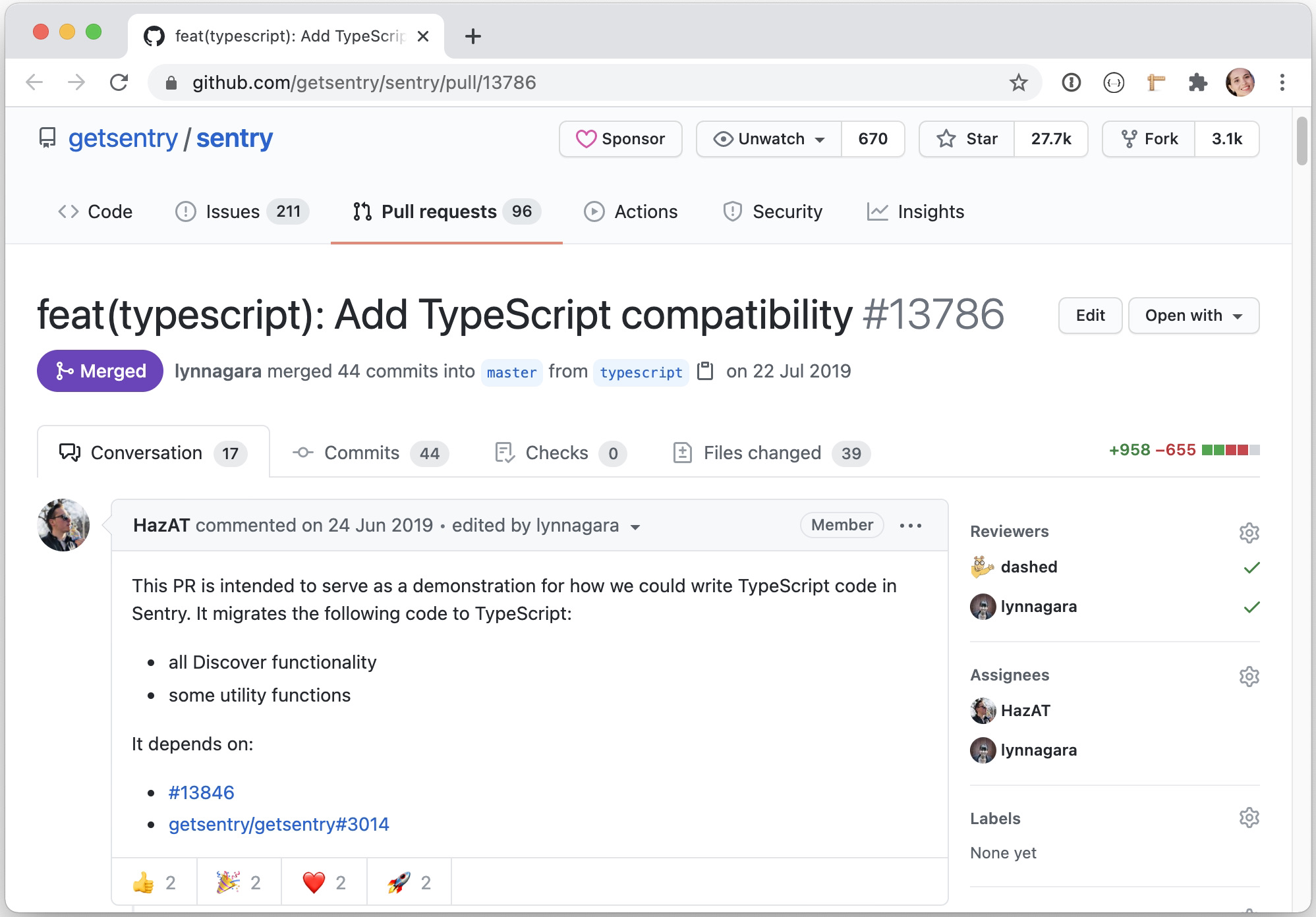 Github PR for typescript