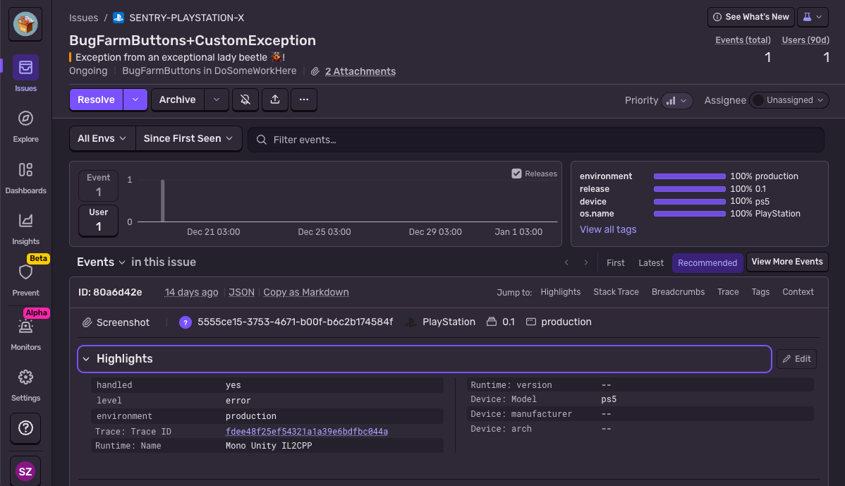 Unity Console Support Screenshot