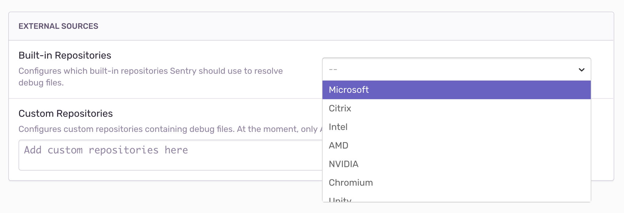 Sentry symbol servers