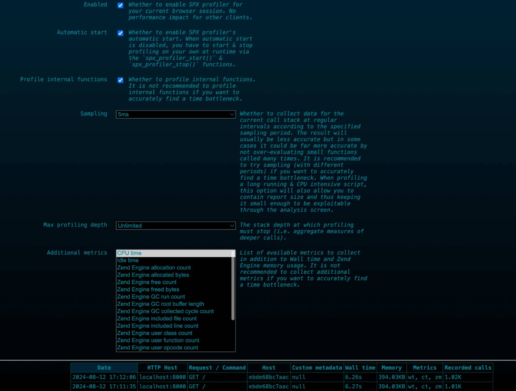 An example of an SPX configuration