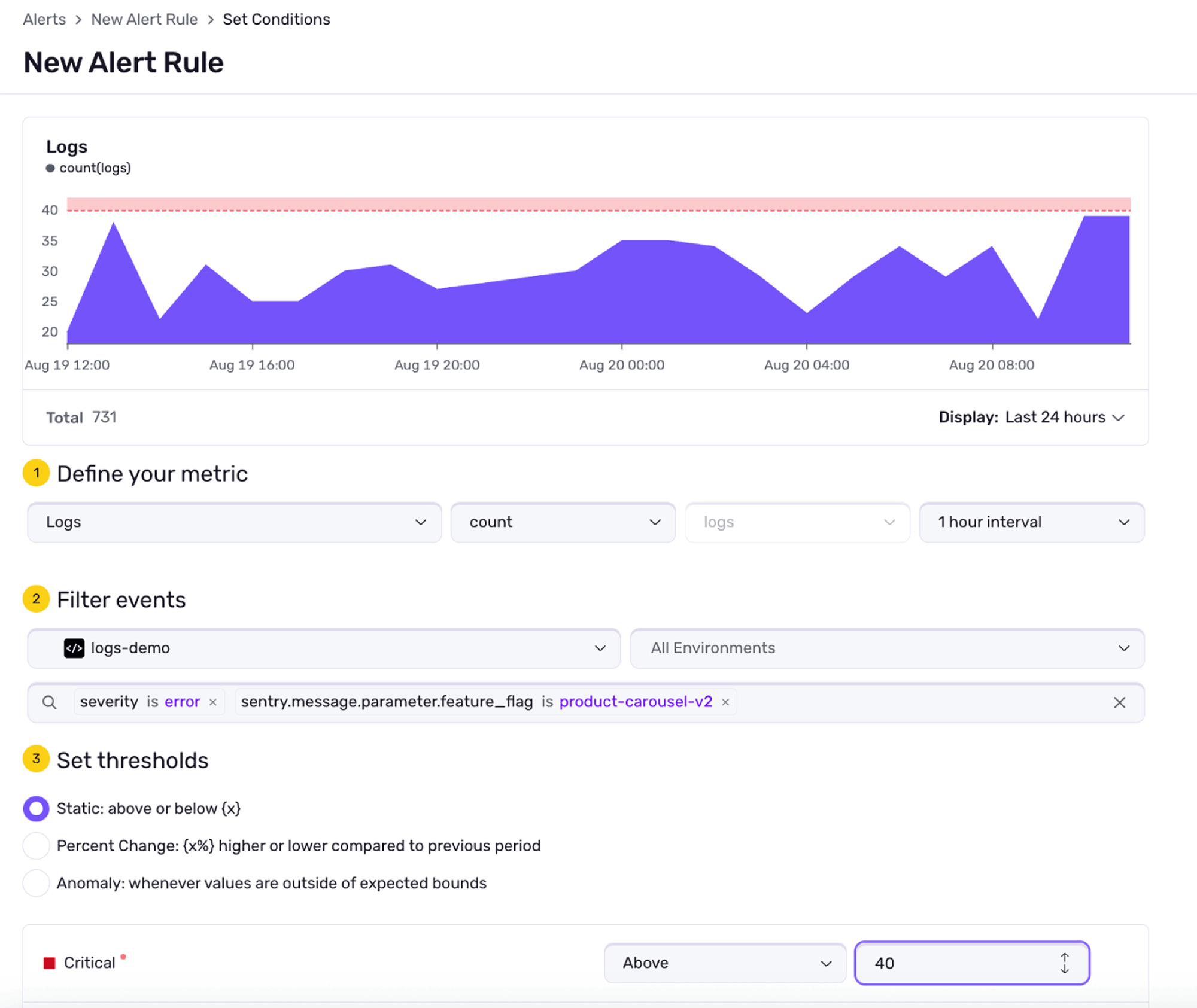 Sentry New Alert Rule