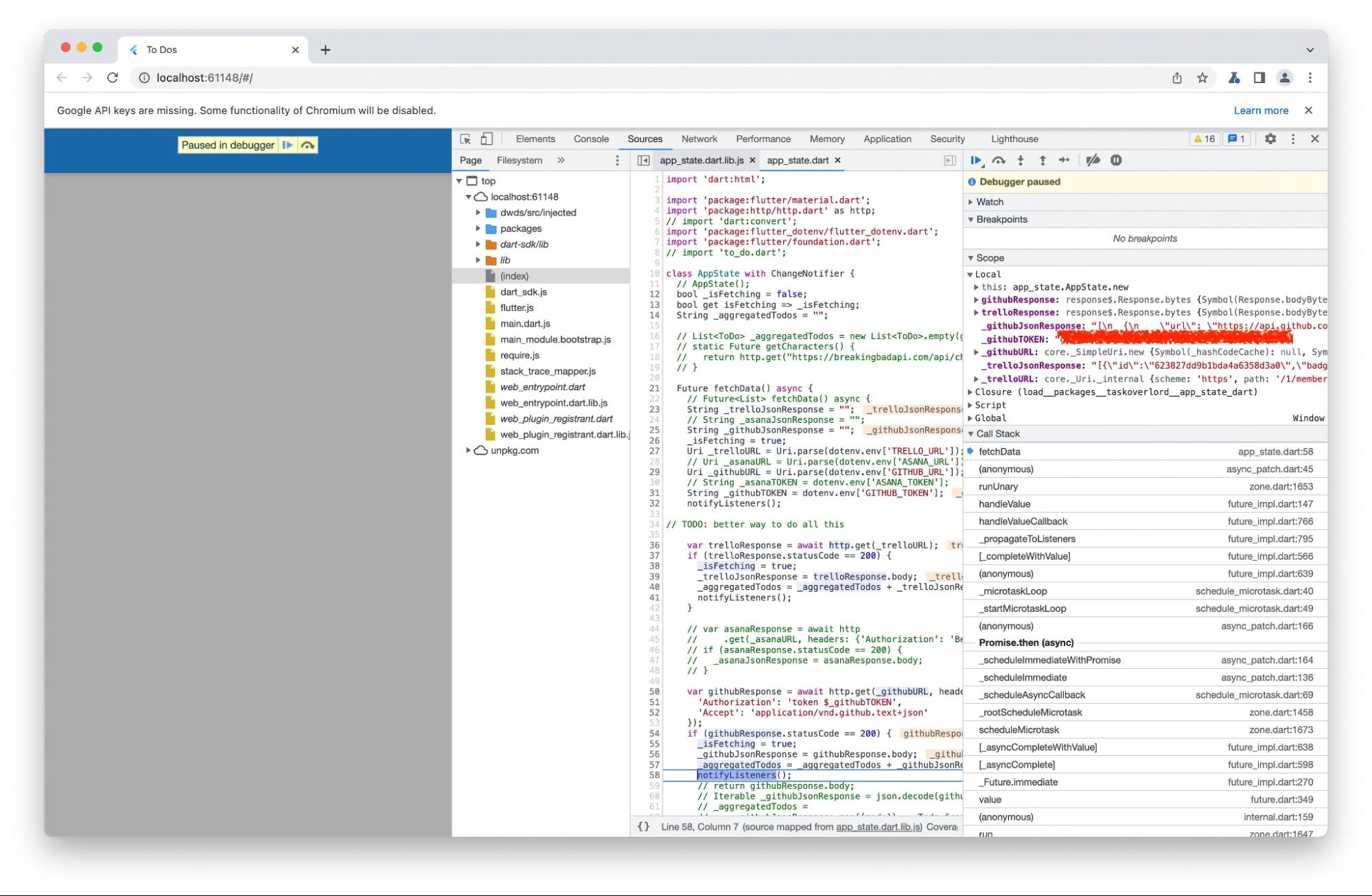 DevTools in Chrome