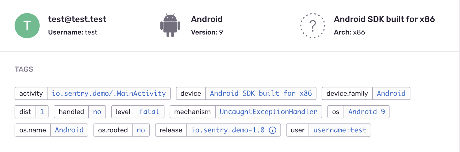 sentry-android-tags