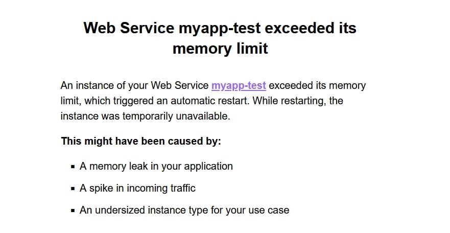 Example from the hosting service of what it looks like when their memory limit is exceeded.