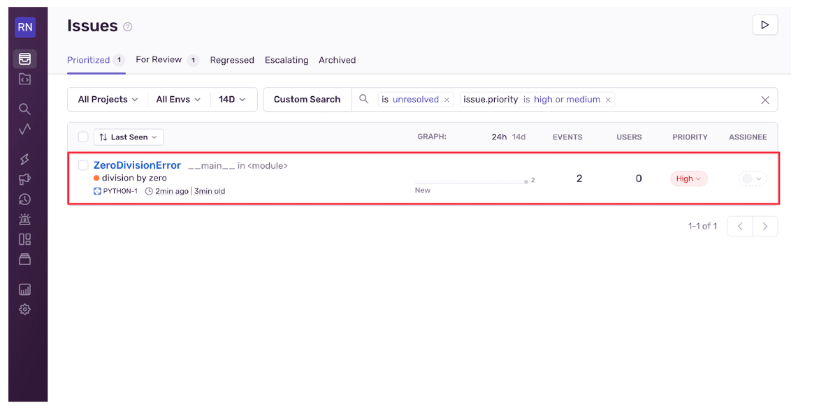 Sentry Screenshot 1