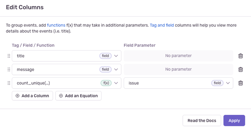 Sentry Discover Filter