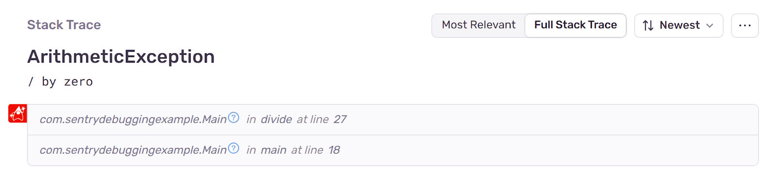 Stack Trace in Sentry