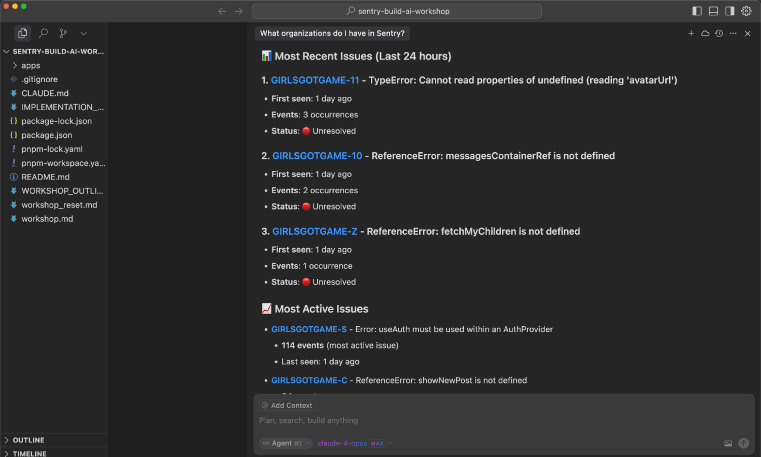 recent-issue-sentry-mcp-cursor