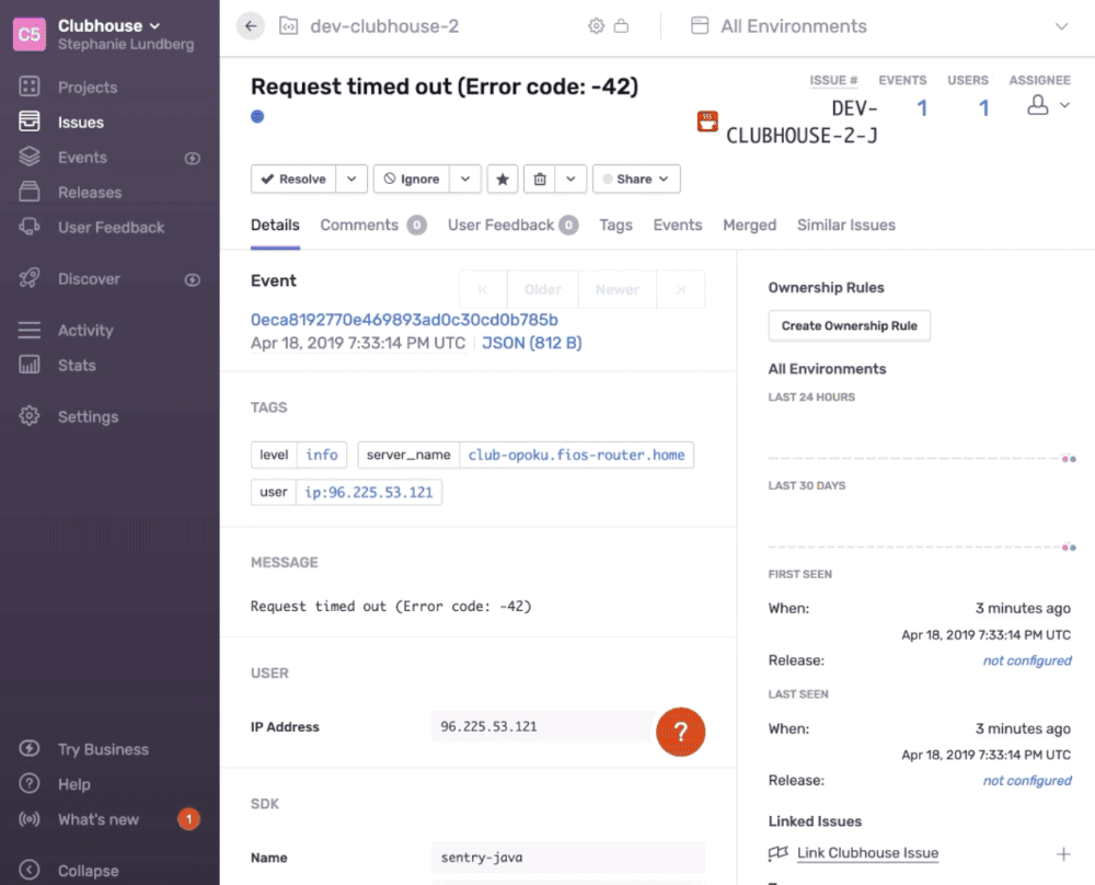 Linking Sentry Issue to existing Clubhouse Story