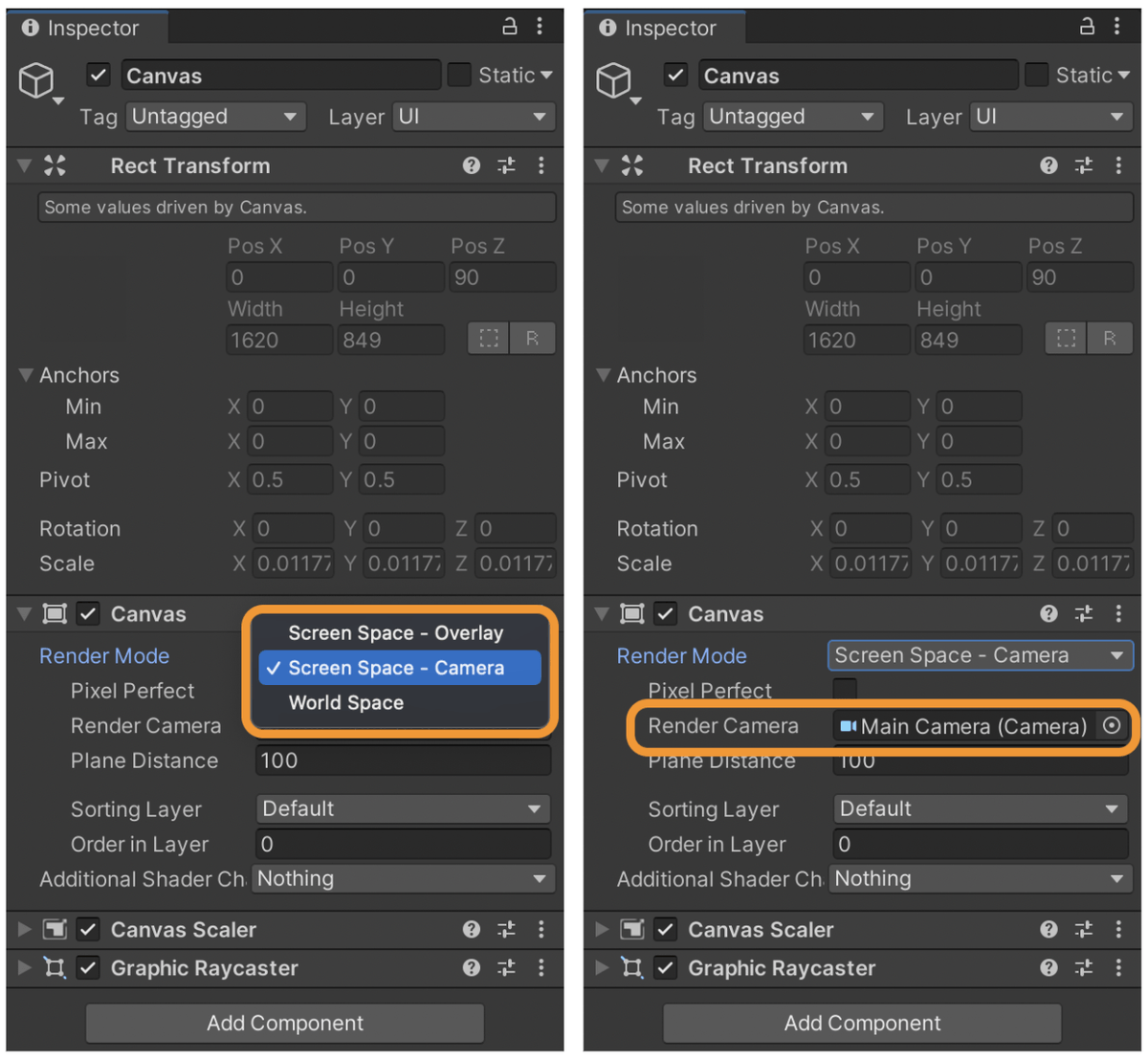rendermode+rendercamera