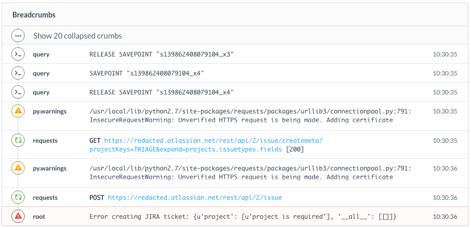 Breadcrumbs in Python